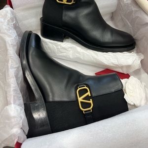 Valentino black leather boots